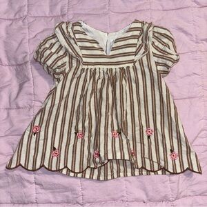 Rare Editions Brown and White Striped Kids Top